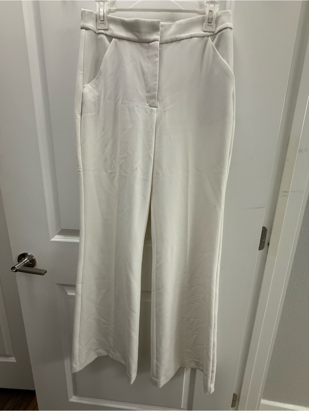 Express Cream Wide-Leg Dress Pants